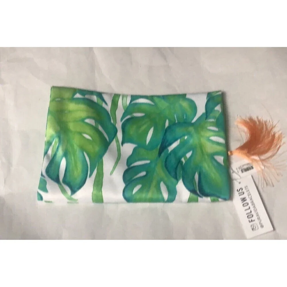 Pura Vida Monstera Leaf Print Toiletry Cosmetic Bag
